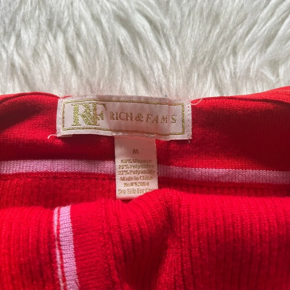 Red strapless ribbed knit top - Picture 5 of 7